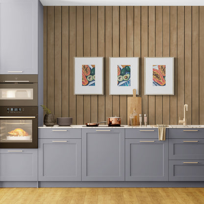 Papaya & Avocados #2105-001 Framed Fine Art Print - Vertical Layout with Faux Mat Board