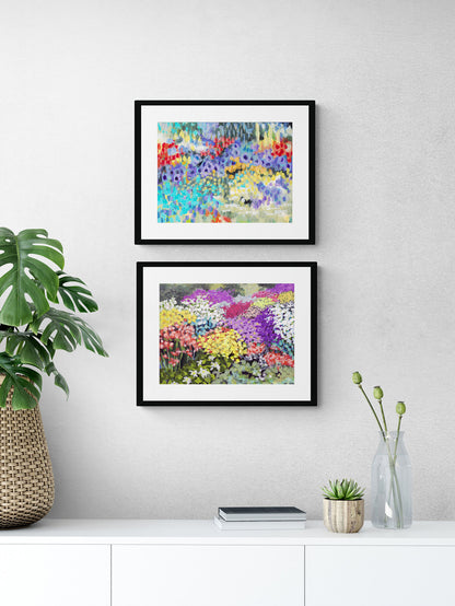 Floral Garden #1381 Framed Fine Art Print - Horizontal 2-Inch Premium Gallery Matting