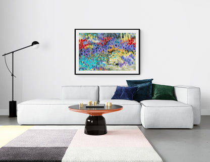 Wildflower Garden #2145 Framed Fine Art Print - Horizontal 2-Inch Premium Gallery Matting
