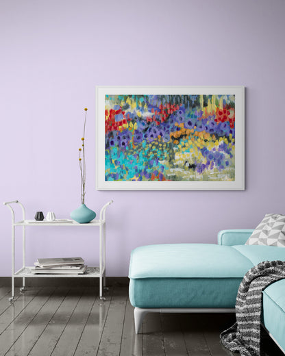 Wildflower Garden #2145 Framed Fine Art Print - Horizontal 2-Inch Premium Gallery Matting