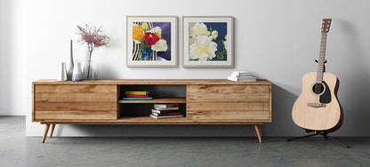 Hydrangeas & Zinnias #1030 Framed Fine Art Print - Panoramic Layout with 2-Inch Premium Gallery Matting