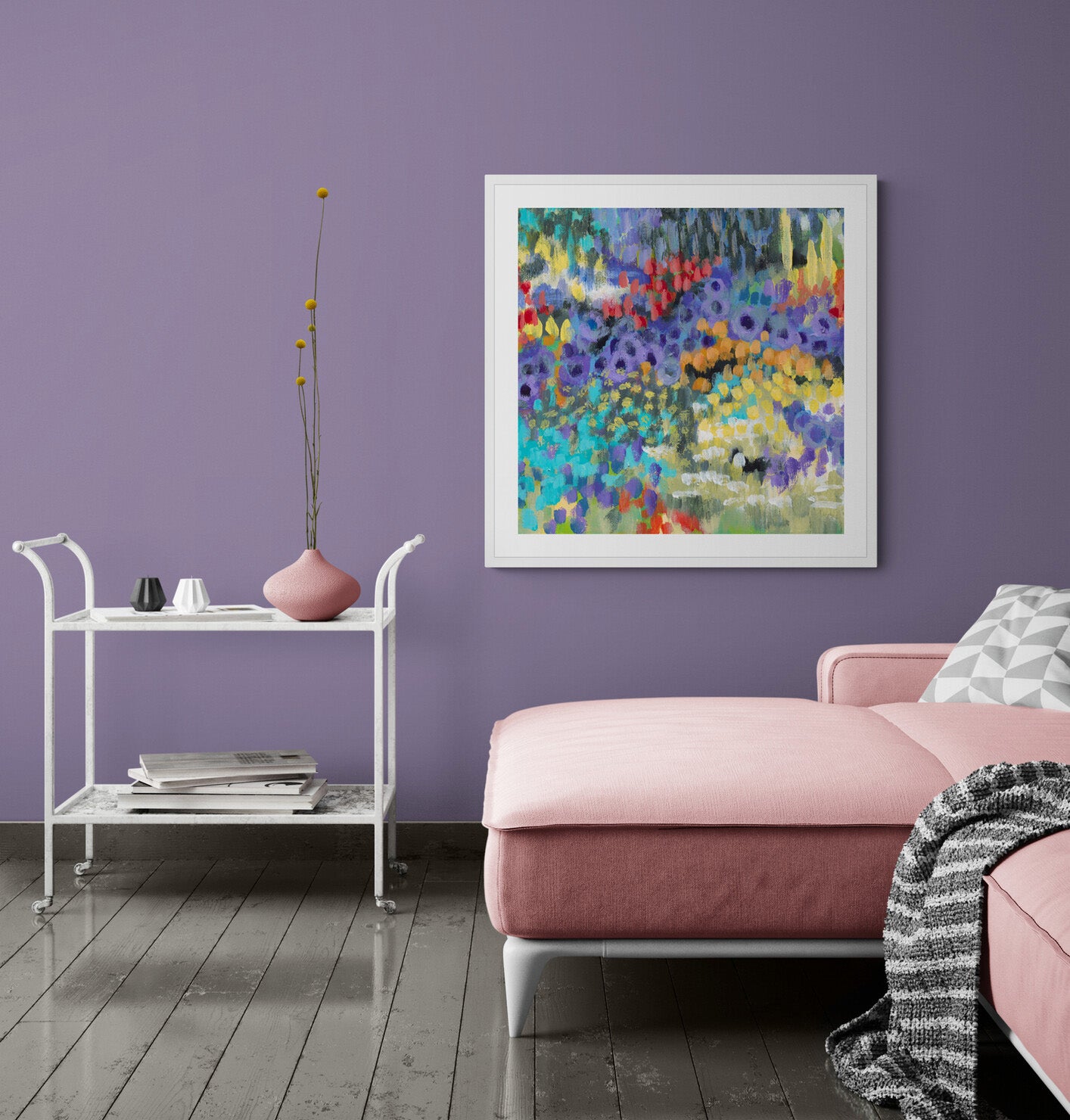 Wildflower Garden #2145 Framed Fine Art Print - Square 2-Inch Premium Gallery Matting