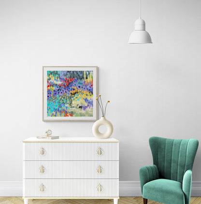 Wildflower Garden #2145 Framed Fine Art Print - Square 2-Inch Premium Gallery Matting