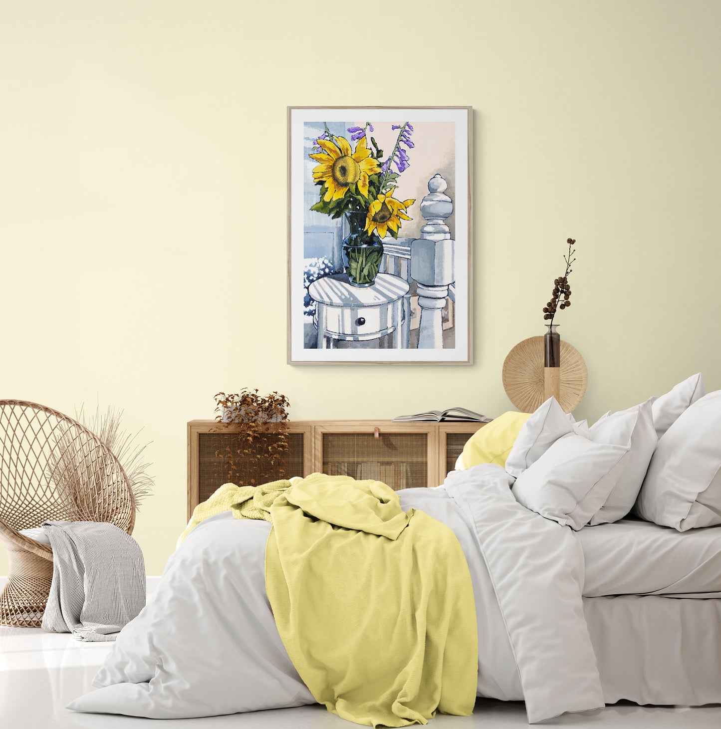 Sunflowers #1040-001 Framed Fine Art Print - Vertical 2-Inch Premium Gallery Matting