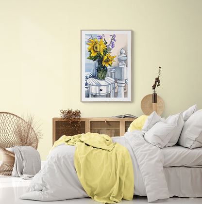 Sunflowers #1040-001 Framed Fine Art Print - Vertical 2-Inch Premium Gallery Matting