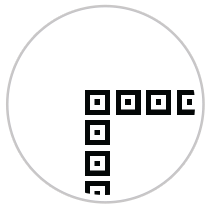 Repeating Squares Frieze Print in Black & White