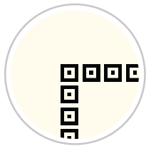 Repeating Squares Frieze Print in Black & Pale Cream