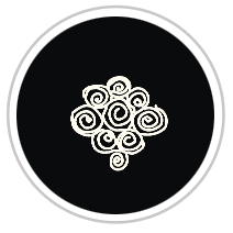 Swirl Reverse-Pallette Print in Black & Pale Cream