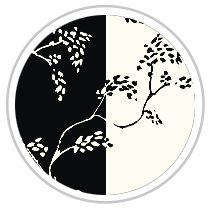 Vine Print in Black & Pale Cream