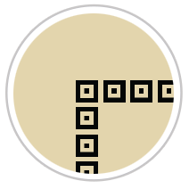 Repeating Squares Frieze Print in Black & Tan