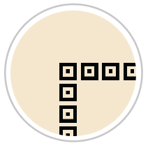 Repeating Squares Frieze Print in Black & Beige