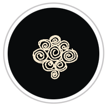 Swirl Reverse-Pallette Print in Black & Beige