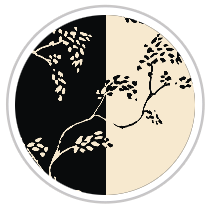 Vine Print in Black & Beige