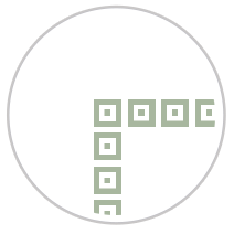 Repeating Squares Frieze Print in Green & White