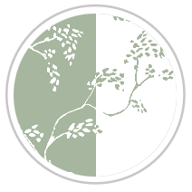 Vine Print in Green & White