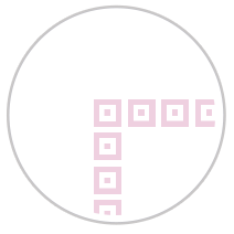 Repeating Squares Frieze Print in Pink & White