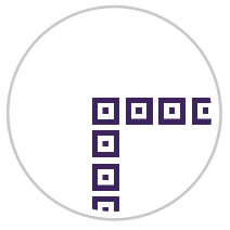 Repeating Squares Frieze Print in Purple & White