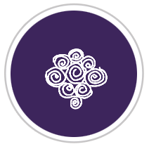 Swirl Reverse-Pallette Print in Purple & White