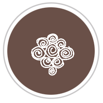 Swirl Reverse-Pallette Print in Brown & White