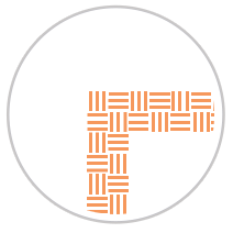 Wide Weave Frieze Print in Orange & White