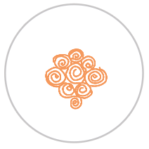 Swirl Print in Orange & White