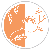 Vine Print in Orange & White
