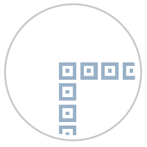 Repeating Squares Frieze Print in Sky Blue & White