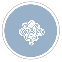 Swirl Reverse-Pallette Print in Sky Blue & White