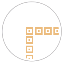Repeating Squares Frieze Print in Pale Orange & White