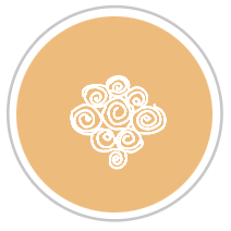 Swirl Reverse-Pallette Print in Pale Orange & White