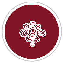 Swirl Reverse-Pallette Print in Burgundy & White
