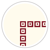 Repeating Squares Frieze Print in Burgundy Red & Pale Cream