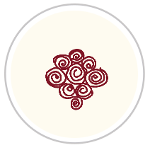 Swirl Print in Burgundy Red & Pale Cream