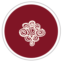 Swirl Reverse-Pallette Print in Burgundy Red & Pale Cream