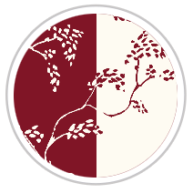 Vine Print in Burgundy Red & Pale Cream