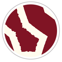 Labyrinth Reverse-Pallette Print in Burgundy Red & Pale Cream