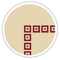 Repeating Squares Frieze Print in Burgundy & Tan