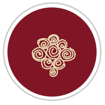 Swirl Reverse-Pallette Print in Burgundy & Tan