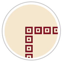Repeating Squares Frieze Print in Burgundy & Beige