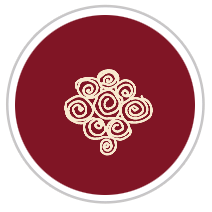 Swirl Reverse-Pallette Print in Burgundy & Beige