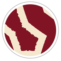 Labyrinth Reverse-Pallette Print in Burgundy & Beige