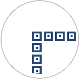 Repeating Squares Frieze Print in Royal Blue & White