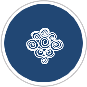 Swirl Reverse-Pallette Print in Royal Blue & White