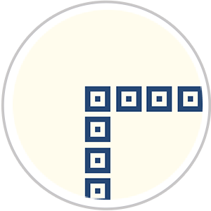 Repeating Squares Frieze Print in Royal Blue & Pale Cream