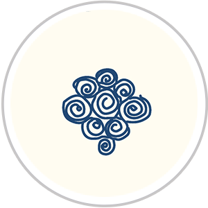 Swirl Print in Royal Blue & Pale Cream