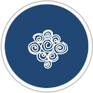 Swirl Reverse-Pallette Print in Royal Blue & Pale Cream