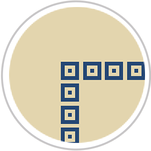Repeating Squares Frieze Print in Royal Blue & Tan