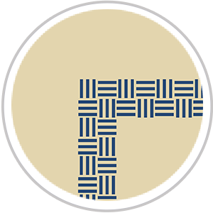 Wide Weave Frieze Print in Royal Blue & Tan