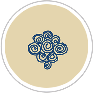 Swirl Print in Royal Blue & Tan