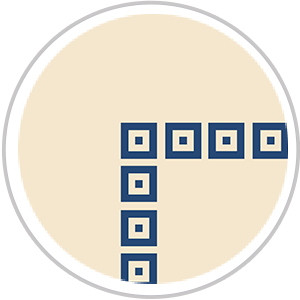 Repeating Squares Frieze Print in Royal Blue & Beige